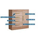Ver imagem 3 de Cômoda Montevideu 1 Porta e 4 Gavetas Cinamom/Offwh Demóbile