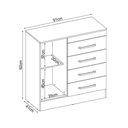 Ver imagem 2 de Cômoda Montevideu 1 Porta e 4 Gavetas Cinamom/Offwh Demóbile