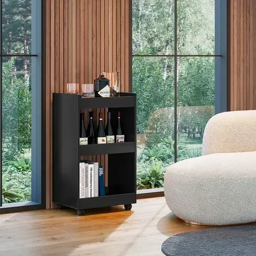 Ver imagem 5 de Balcão Aparador Multiuso Jade P/ Organizar Qualquer Ambiente:preto