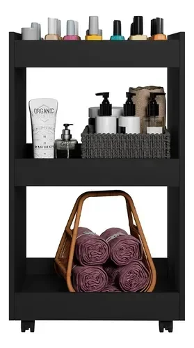 Balcão Aparador Multiuso Jade P/ Organizar Qualquer Ambiente:preto - 7