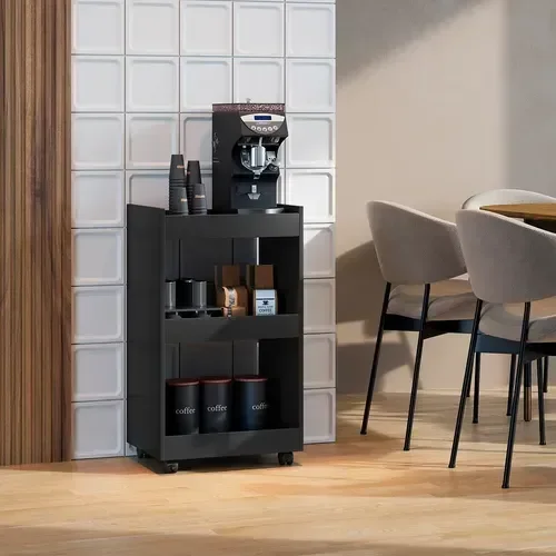 Ver imagem 3 de Balcão Aparador Multiuso Jade P/ Organizar Qualquer Ambiente:preto