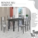 Ver imagem 6 de Conjunto Sala de Jantar Bahia Mesa Tubo 140x75cm Tampo Pedra Ardósia Indiana com 6 Cadeiras