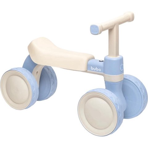 Bicicleta de Equilíbrio Infantil Azul com Som 4 Rodas Buba