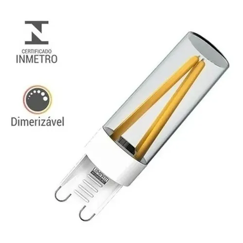 LUMINATTI - LAMPADA G9 FILAMENTO CRISTAL DIMERIZÁVEL 3W 220V 2700K