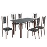 Conjunto Sala de Jantar Bahia Mesa Tubo 140x75cm Tampo Madeira com 6 Cadeiras - 2