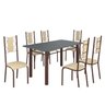 Conjunto Sala de Jantar Bahia Mesa Tubo 140x75cm Tampo Madeira com 6 Cadeiras - 2