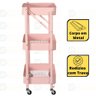 Carrinho Multiuso Organizador Dobrável com 3 Prateleiras - Rosa - 5