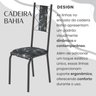 Conjunto Sala de Jantar Bahia Mesa Tubo 140x75cm Tampo Madeira com 6 Cadeiras - 5