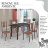 Conjunto Sala de Jantar Bahia Mesa Tubo 140x75cm Tampo Madeira Indiano com 6 Cadeiras - 6