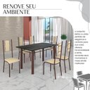 Ver imagem 6 de Conjunto Sala de Jantar Bahia Mesa Tubo 140x75cm Tampo Madeira Indiano com 6 Cadeiras