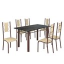 Ver imagem 2 de Conjunto Sala de Jantar Bahia Mesa Tubo 140x75cm Tampo Madeira Indiano com 6 Cadeiras