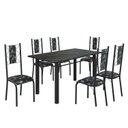 Ver imagem 2 de Conjunto Sala de Jantar Bahia Mesa Tubo 140x75cm Tampo Madeira Indiano com 6 Cadeiras