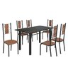 Conjunto Sala de Jantar Bahia Mesa Tubo 140x75cm Tampo Madeira Indiano com 6 Cadeiras - 2