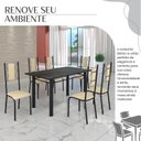 Ver imagem 6 de Conjunto Sala de Jantar Bahia Mesa Tubo 140x75cm Tampo Madeira Indiano com 6 Cadeiras