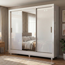 Ver imagem 2 de Guarda Roupa Solteiro com Espelho 3 Portas de Correr e 2 Gavetas Roma