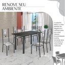 Ver imagem 6 de Conjunto Sala de Jantar Bahia Mesa Tubo 140x75cm Tampo Madeira Indiano com 6 Cadeiras