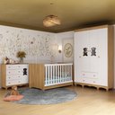 Ver imagem 2 de Quarto de Bebê Completo C/berço Americano 3 em 1 Colchão Ternura Multimóveis Mp4663 Madeirado/