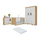 Ver imagem 1 de Quarto de Bebê Completo C/berço Americano 3 em 1 Colchão Ternura Multimóveis Mp4663 Madeirado/