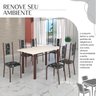Conjunto Sala de Jantar Bahia Mesa Tubo 140x75cm Tampo Madeira com 6 Cadeiras - 6