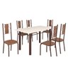 Conjunto Sala de Jantar Bahia Mesa Tubo 140x75cm Tampo Madeira com 6 Cadeiras - 2