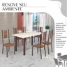 Conjunto Sala de Jantar Bahia Mesa Tubo 140x75cm Tampo Madeira com 6 Cadeiras - 6