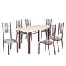 Conjunto Sala de Jantar Bahia Mesa Tubo 140x75cm Tampo Madeira com 6 Cadeiras - 2