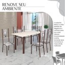 Ver imagem 6 de Conjunto Sala de Jantar Bahia Mesa Tubo 140x75cm Tampo Madeira com 6 Cadeiras