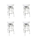 Ver imagem 1 de Kit 4 Unidades Banqueta Altura 65cm Bar Giratória Cromada assento branco Poltronas do Sul Banqueta B