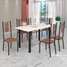 Conjunto Sala de Jantar Bahia Mesa Tubo 140x75cm Tampo Madeira com 6 Cadeiras - 1