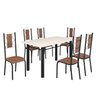 Conjunto Sala de Jantar Bahia Mesa Tubo 140x75cm Tampo Madeira com 6 Cadeiras - 2
