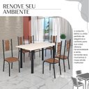 Ver imagem 6 de Conjunto Sala de Jantar Bahia Mesa Tubo 140x75cm Tampo Madeira com 6 Cadeiras