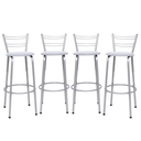 Ver imagem 1 de Kit 4 Banquetas para Balcão Flórida Prata Bistrô Ilhas Cozinha Gourmet Bares