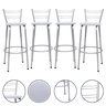 Kit 4 Banquetas para Balcão Flórida Prata Bistrô Ilhas Cozinha Gourmet Bares - 1
