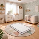 Ver imagem 1 de Quarto de Bebê Completo Q Encanto Slim com Berço Guarda Roupa com Cômoda Sapateira e Colchão Movellu
