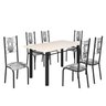 Conjunto Sala de Jantar Bahia Mesa Tubo 140x75cm Tampo Madeira com 6 Cadeiras - 2