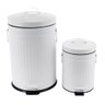 Kit Lixeira Retrô com Pedal Branca Mollie 5 Litros + 20 Litros - 2