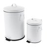 Kit Lixeira Retrô com Pedal Branca Mollie 5 Litros + 20 Litros - 1