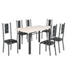 Conjunto Sala de Jantar Bahia Mesa Tubo 140x75cm Tampo Madeira com 6 Cadeiras - 2