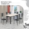 Conjunto Sala de Jantar Bahia Mesa Tubo 140x75cm Tampo Madeira com 6 Cadeiras - 6