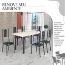 Ver imagem 6 de Conjunto Sala de Jantar Bahia Mesa Tubo 140x75cm Tampo Madeira com 6 Cadeiras