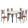 Conjunto Sala de Jantar Bahia Mesa Tubo 140x75cm Tampo Madeira com 6 Cadeiras - 2