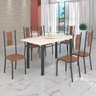 Conjunto Sala de Jantar Bahia Mesa Tubo 140x75cm Tampo Madeira com 6 Cadeiras - 1