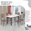 Ver imagem 6 de Conjunto Sala de Jantar Bahia Mesa Tubo 140x75cm Tampo Madeira com 6 Cadeiras