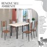 Conjunto Sala de Jantar Bahia Mesa Tubo 140x75cm Tampo Madeira com 6 Cadeiras - 6