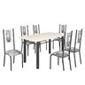 Conjunto Sala de Jantar Bahia Mesa Tubo 140x75cm Tampo Madeira com 6 Cadeiras - 2