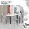 Conjunto Sala de Jantar Bahia Mesa Tubo 140x75cm Tampo Madeira com 6 Cadeiras - 6