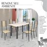 Conjunto Sala de Jantar Bahia Mesa Tubo 140x75cm Tampo Madeira com 6 Cadeiras - 6