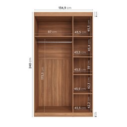 Guarda Roupas Modulado com Espelho 3 Portas com Cabideiro Hera CabeCasa MadeiraMadeira - 3