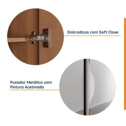 Guarda Roupas Modulado com Espelho 3 Portas com Cabideiro Hera CabeCasa MadeiraMadeira - 5