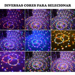 Globo de Luz Led Bola Maluca Rgb Bluetooth com Usb e Mp3 - 5